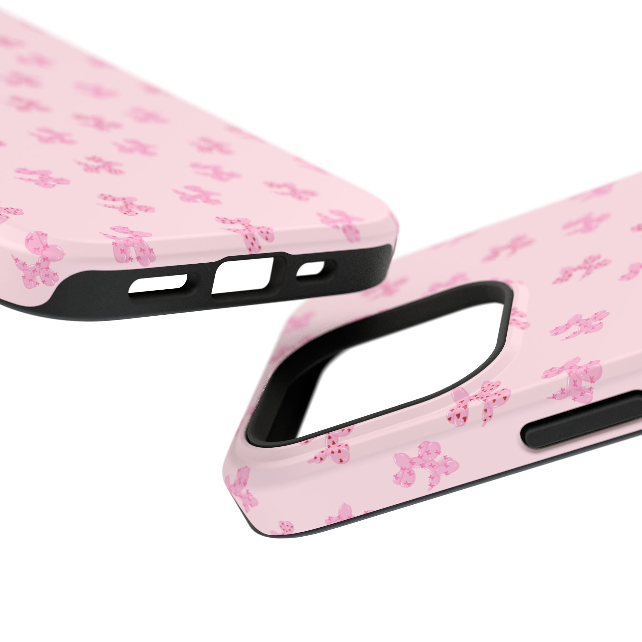 Pink Dog Bow's Cute Pattern Impact-Resistant Phone Case