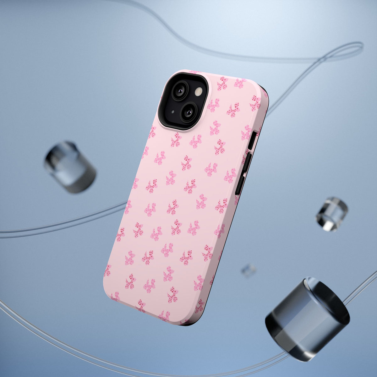 Pink Dog Bow's Cute Pattern Impact-Resistant Phone Case