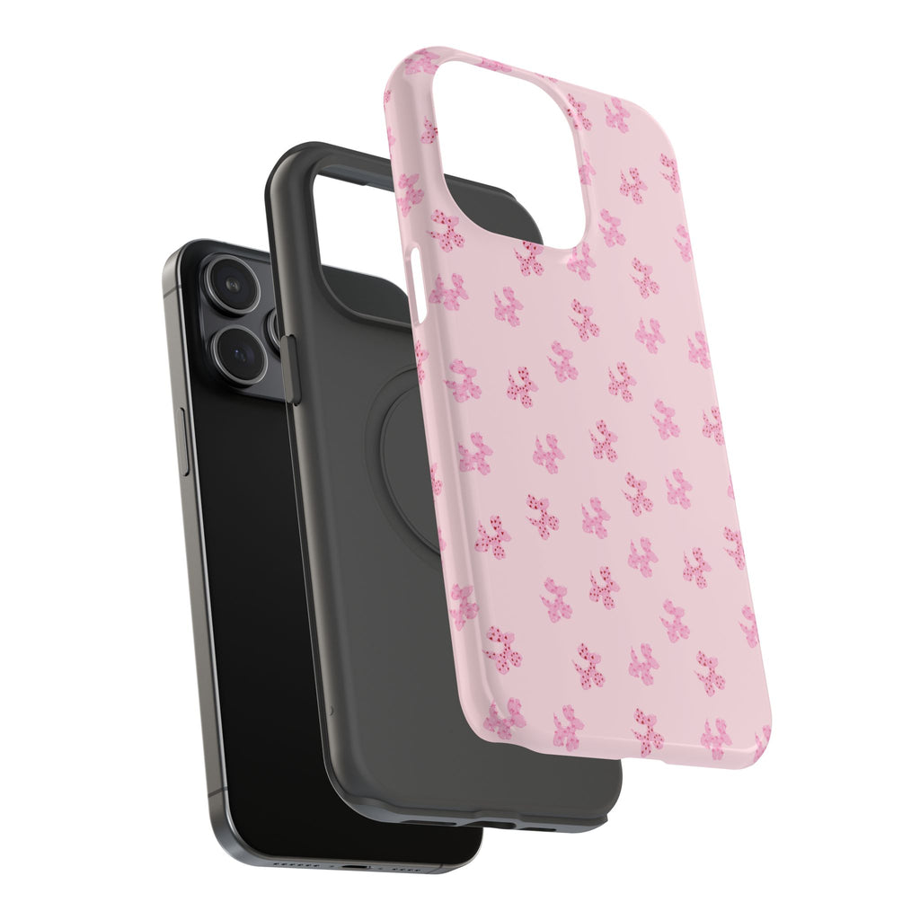 Pink Dog Bow's Cute Pattern Impact-Resistant Phone Case