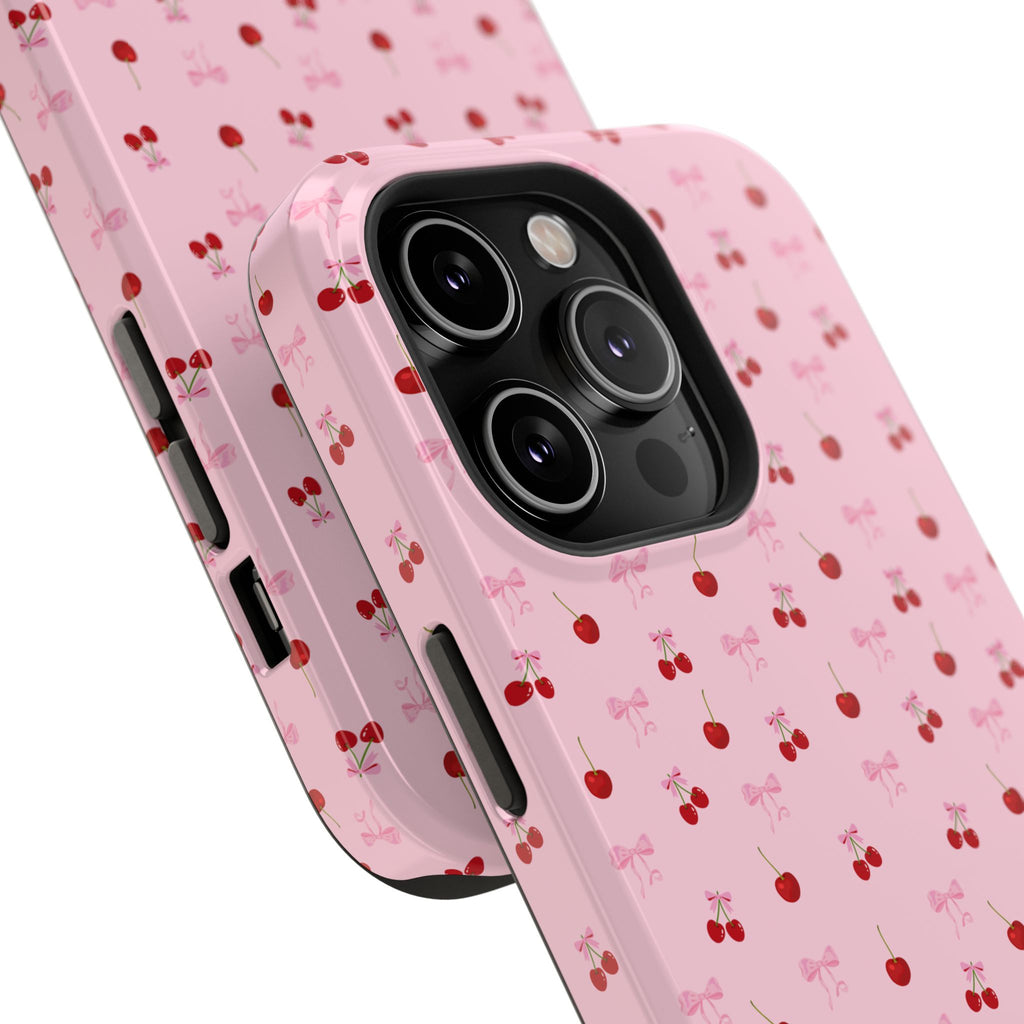 Cherry-Bow Pattern Impact-Resistant Phone Case