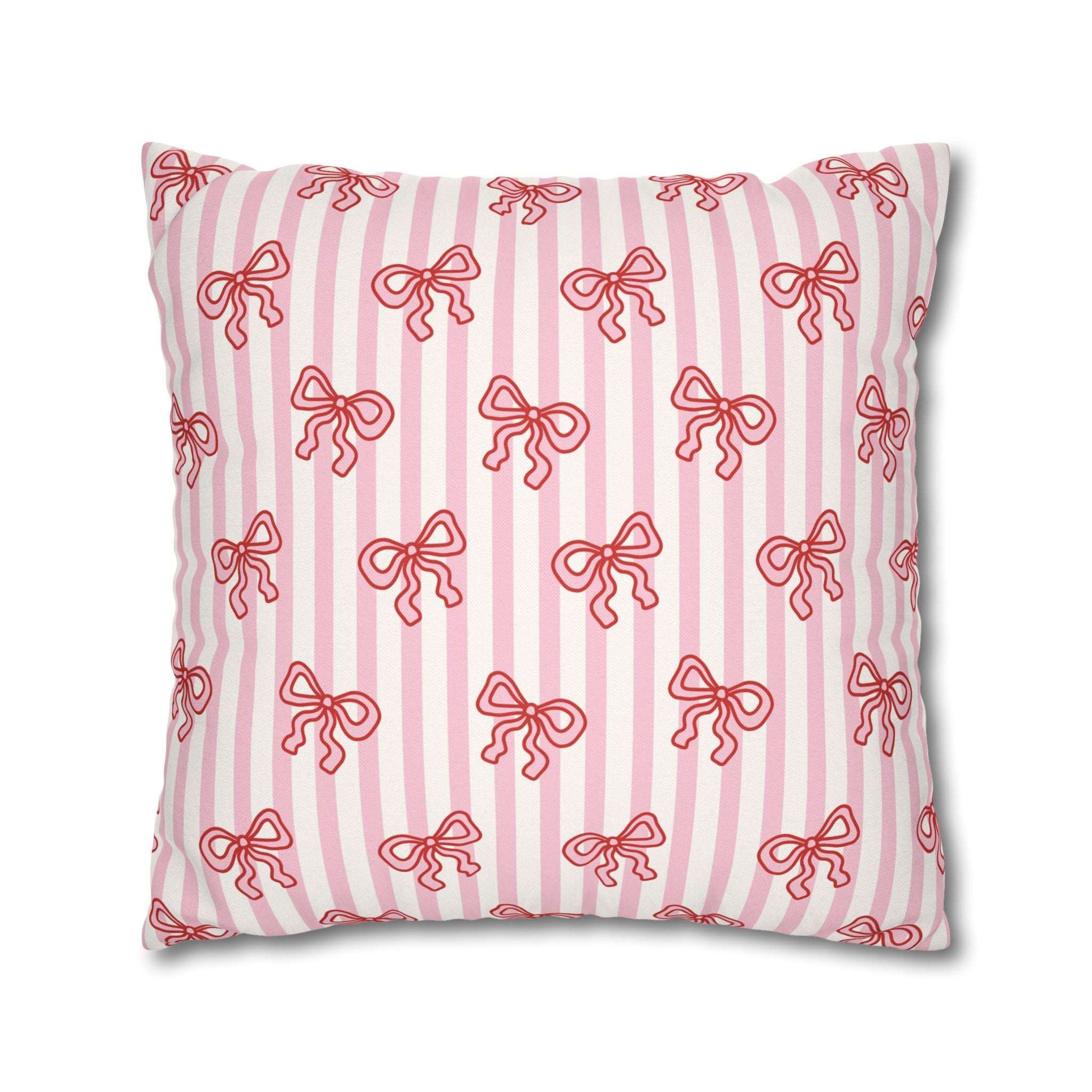Pink Striped Bow's Pillowcase Cover