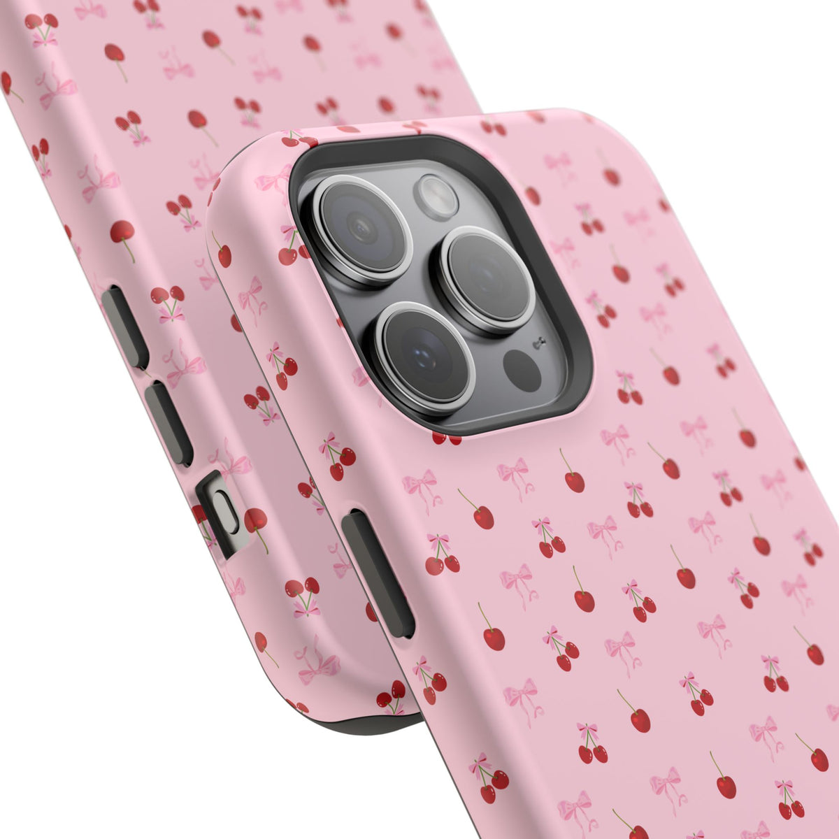 Cherry-Bow Pattern Impact-Resistant Phone Case