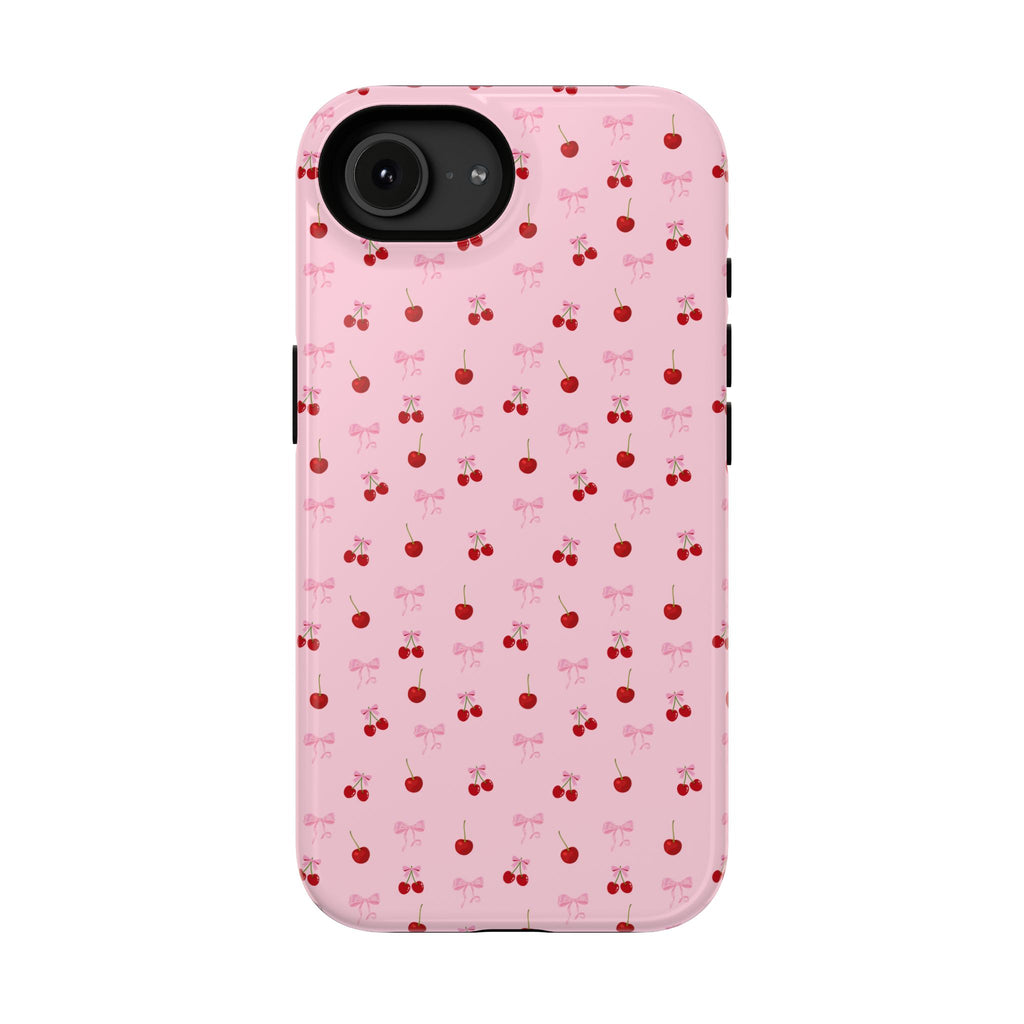 Cherry-Bow Pattern Impact-Resistant Phone Case