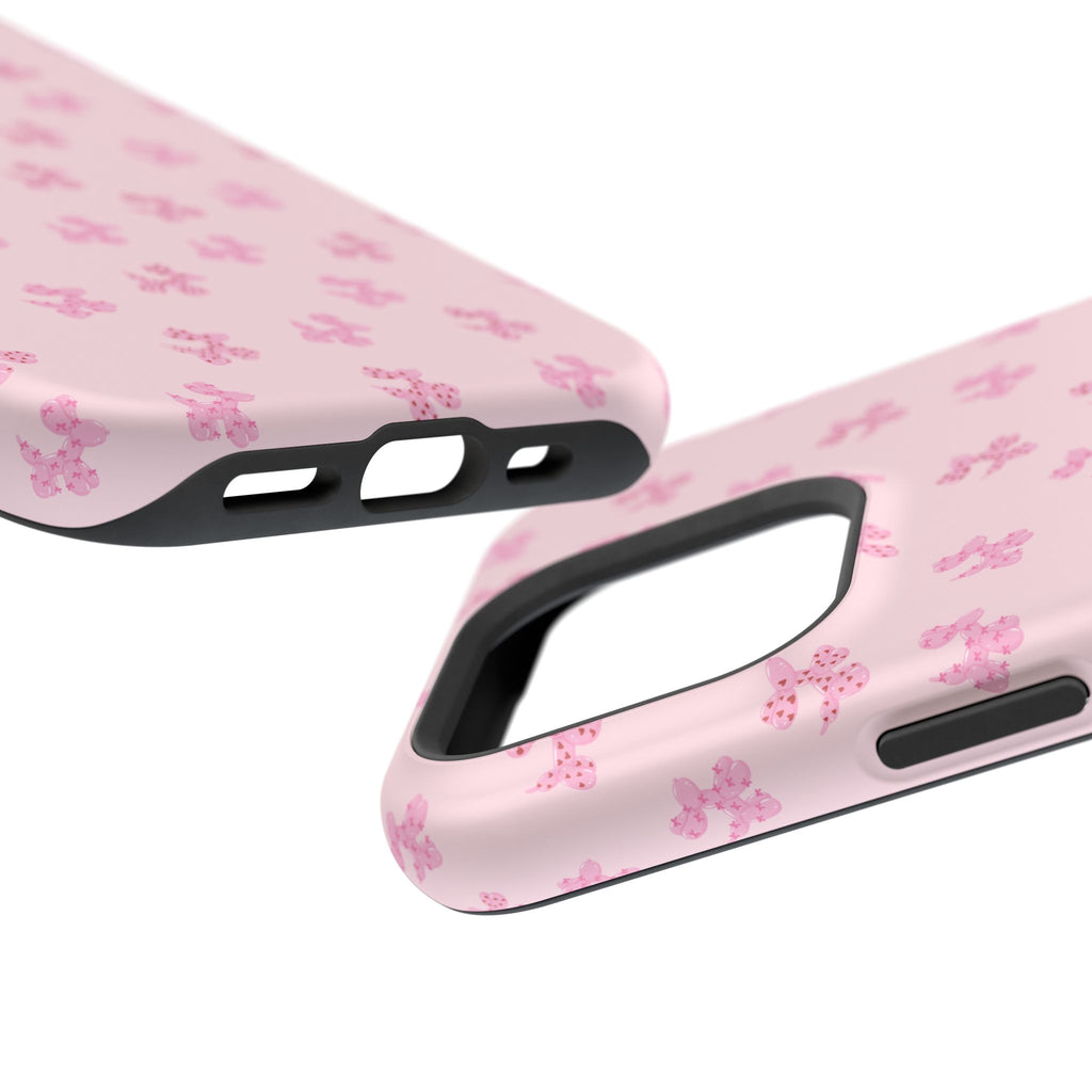Pink Dog Bow's Cute Pattern Impact-Resistant Phone Case