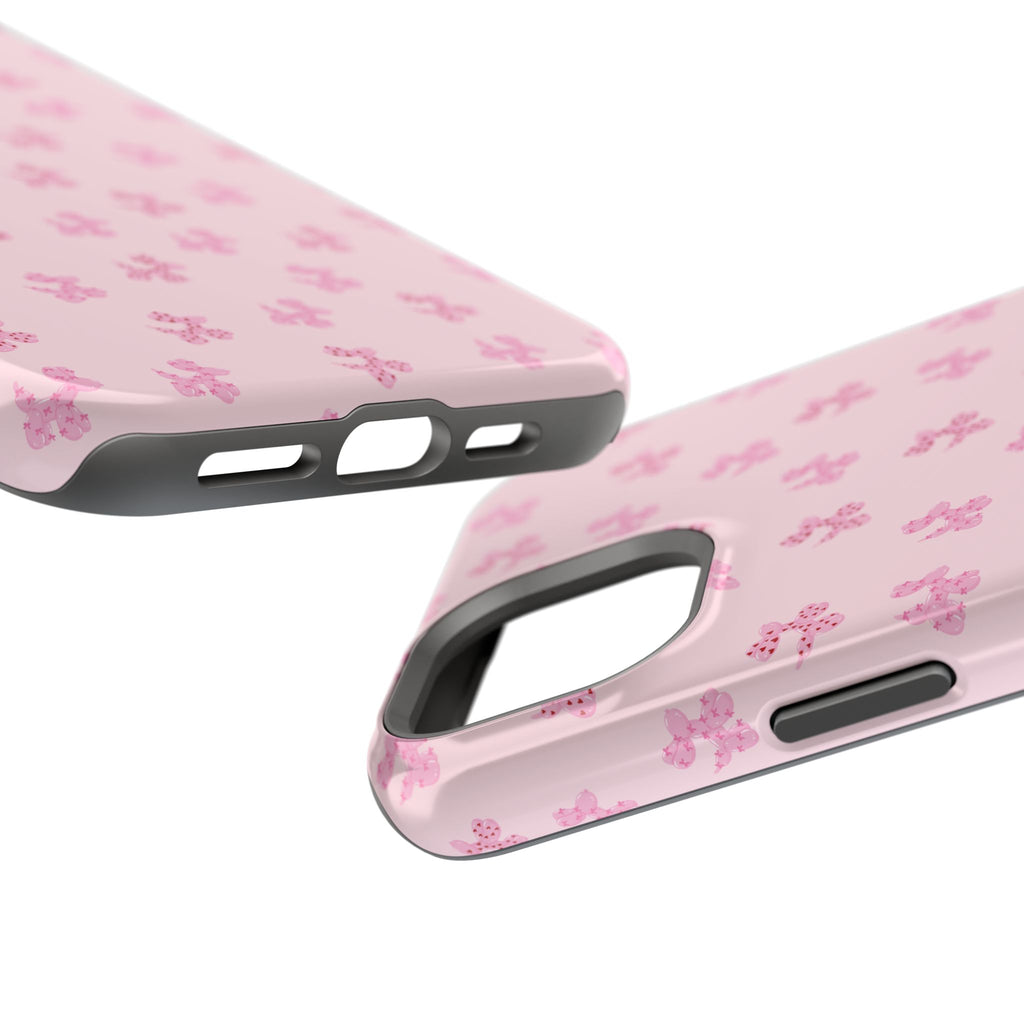 Pink Dog Bow's Cute Pattern Impact-Resistant Phone Case