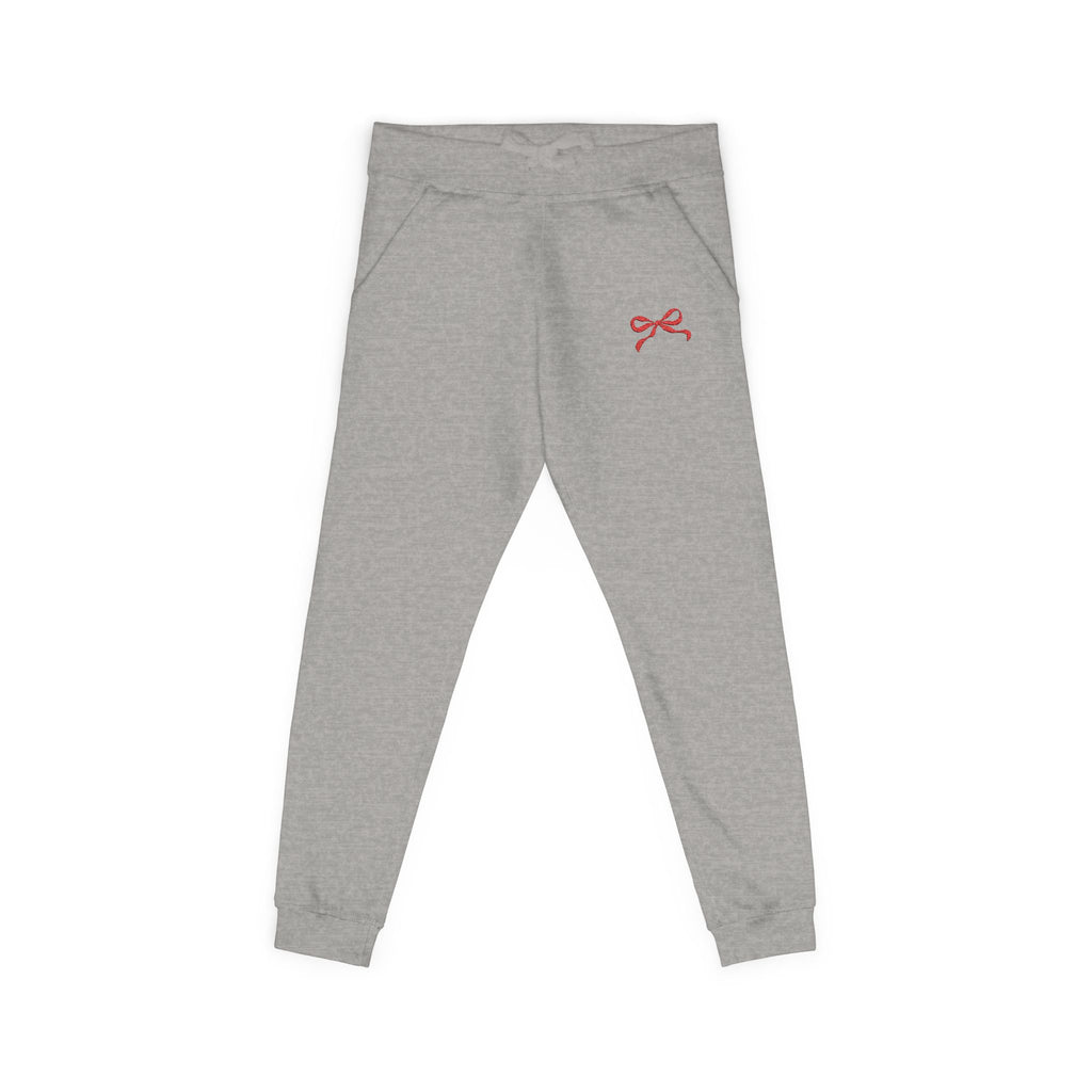Embroidered Red Bow Cozy Sweatpants