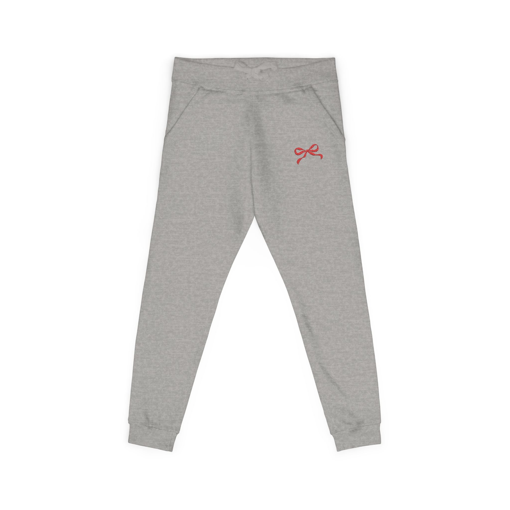 Embroidered Red Bow Cozy Sweatpants