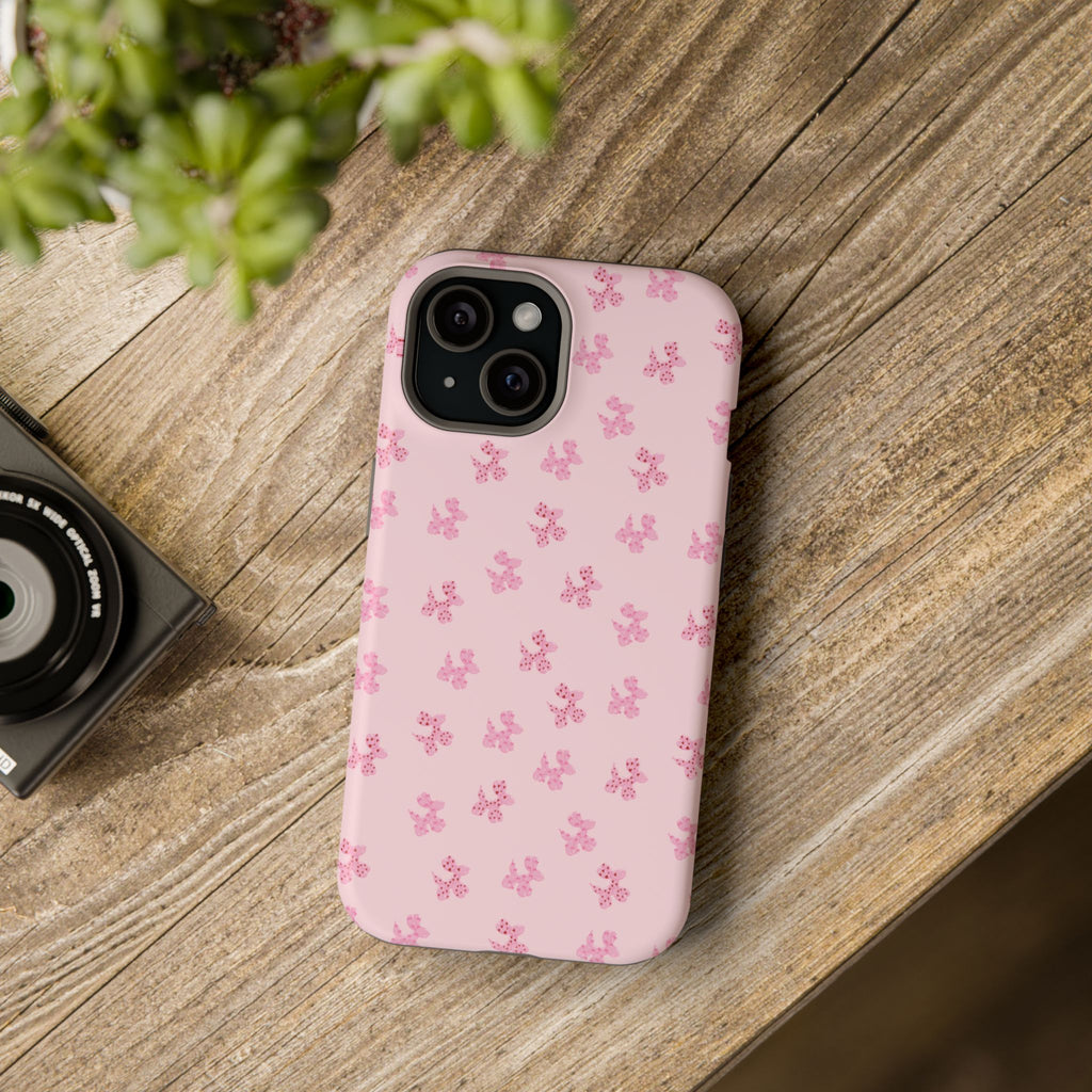 Pink Dog Bow's Cute Pattern Impact-Resistant Phone Case