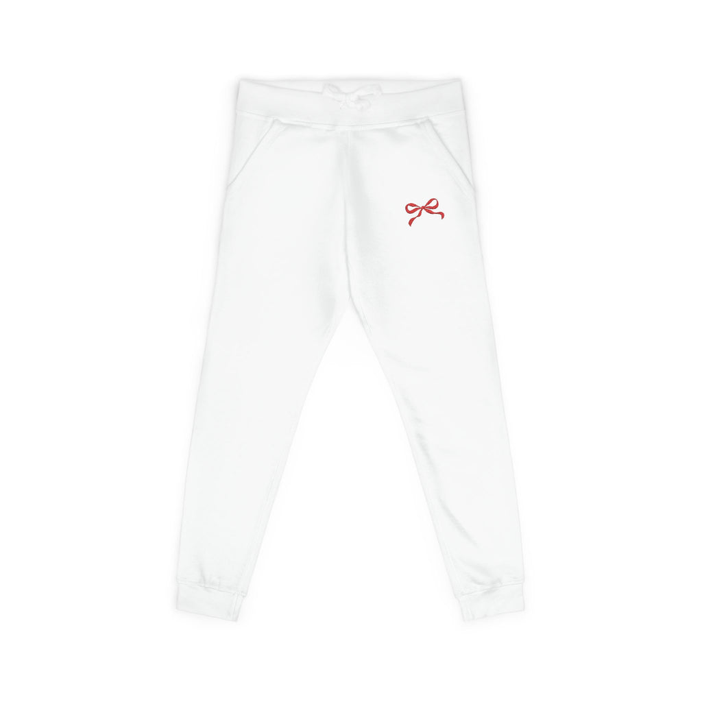 Embroidered Red Bow Cozy Sweatpants