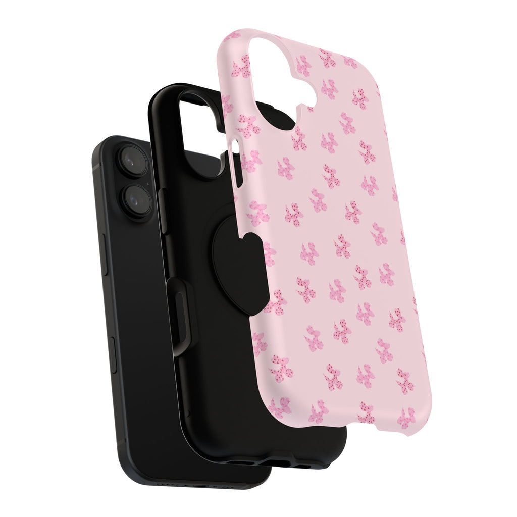 Pink Dog Bow's Cute Pattern Impact-Resistant Phone Case