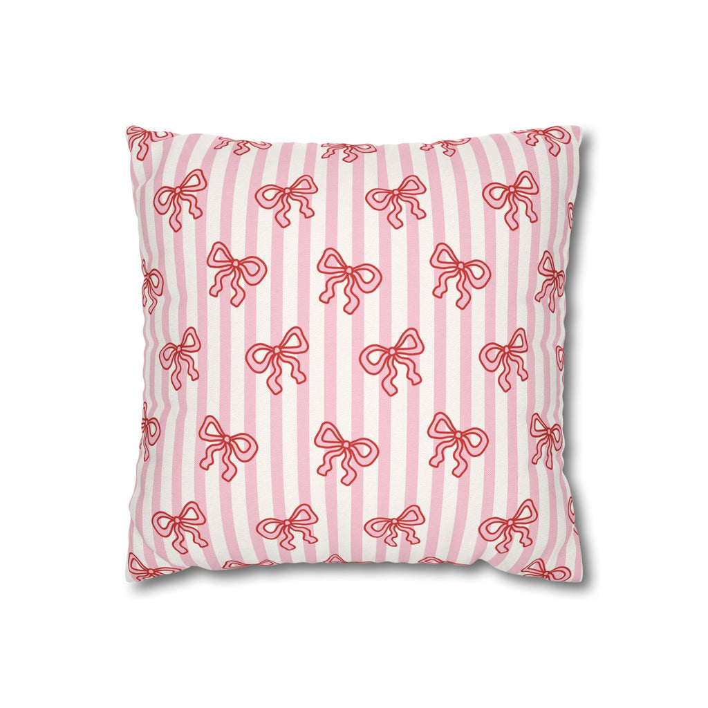 Pink Striped Bow's Pillowcase Cover