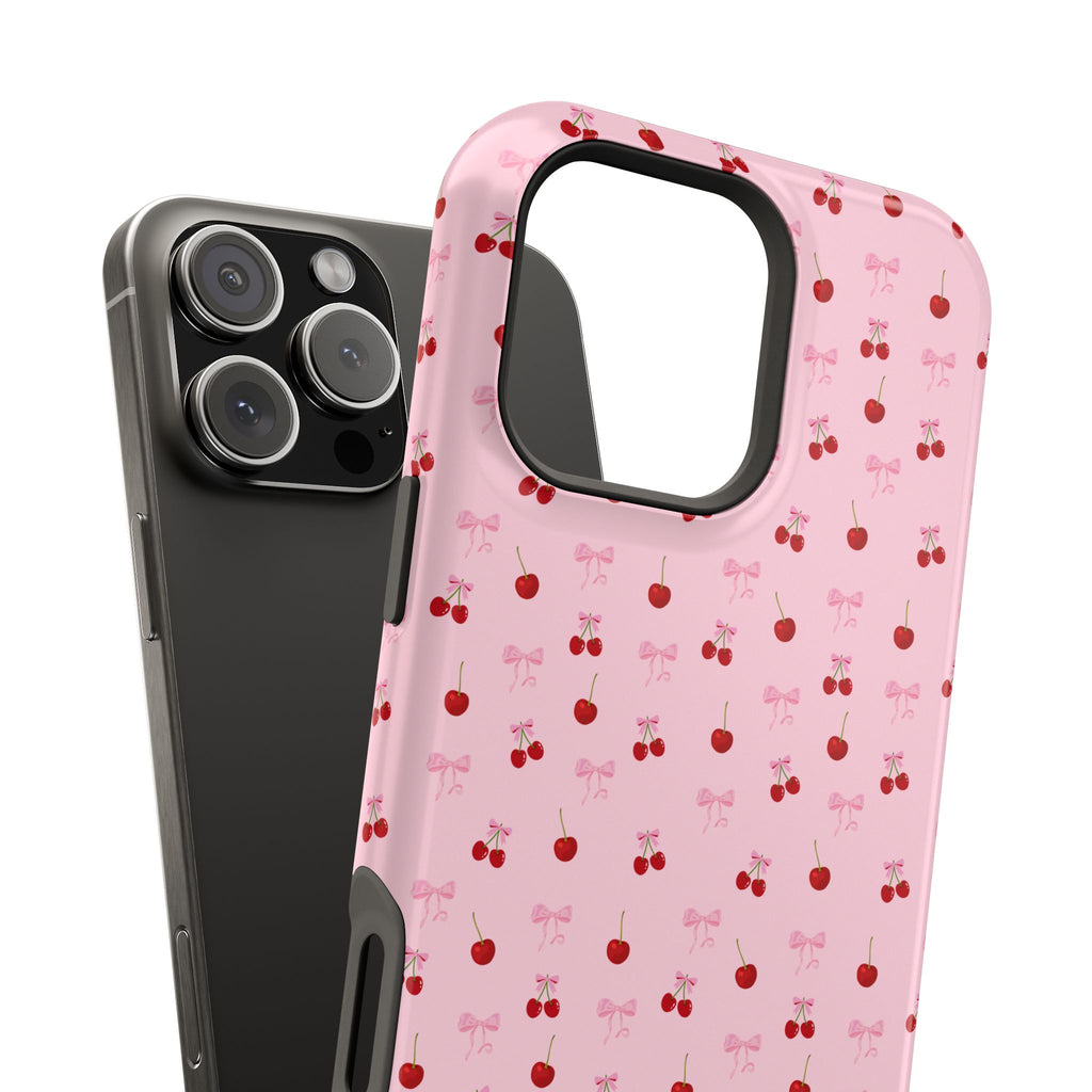 Cherry-Bow Pattern Impact-Resistant Phone Case