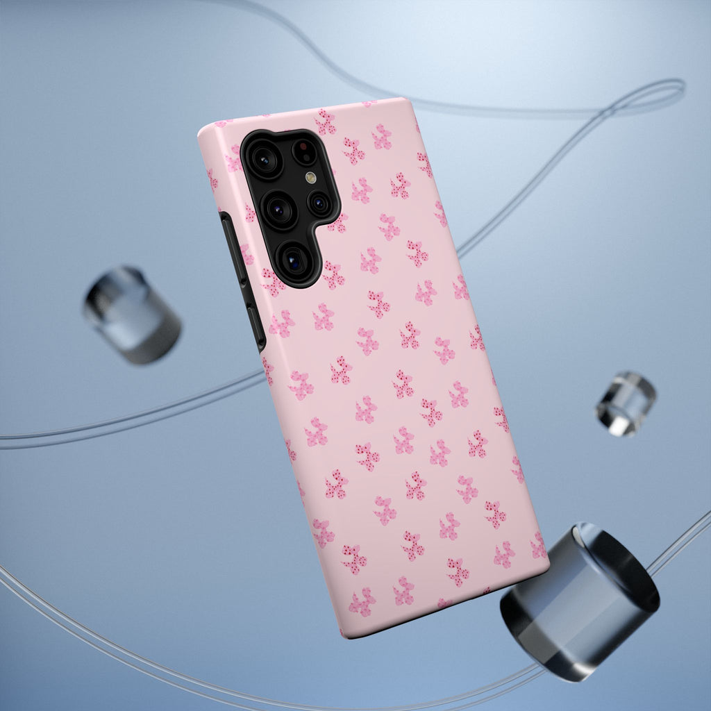 Pink Dog Bow's Cute Pattern Impact-Resistant Phone Case