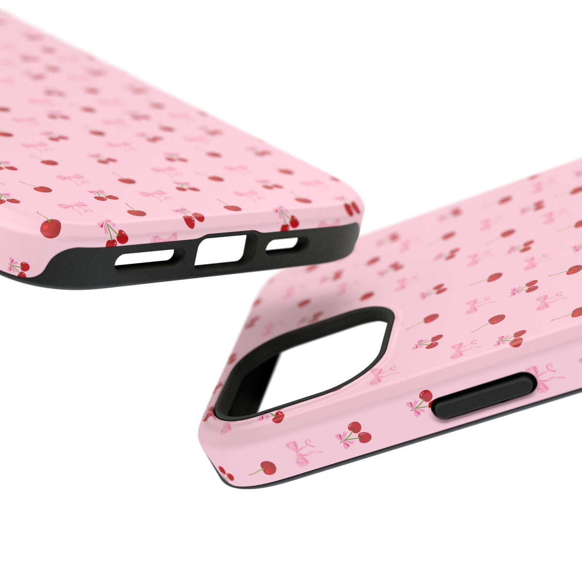 Cherry-Bow Pattern Impact-Resistant Phone Case