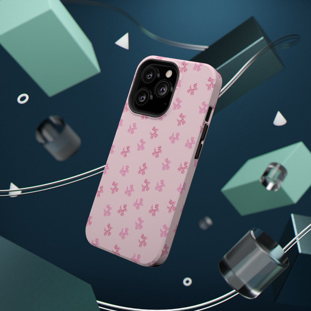 Pink Dog Bow's Cute Pattern Impact-Resistant Phone Case