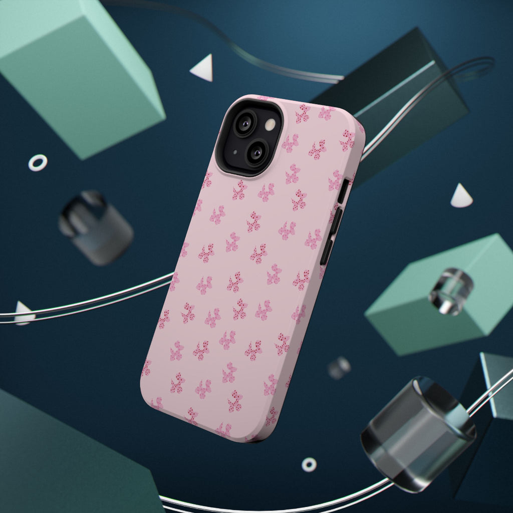 Pink Dog Bow's Cute Pattern Impact-Resistant Phone Case
