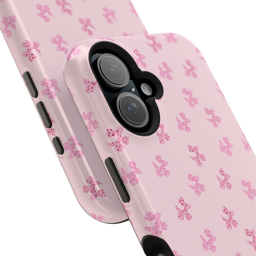 Pink Dog Bow's Cute Pattern Impact-Resistant Phone Case