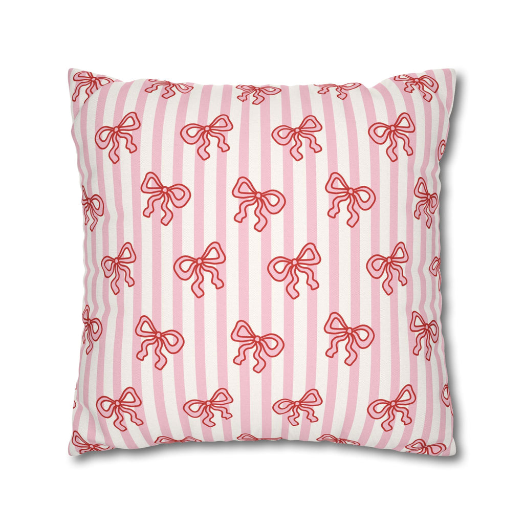 Pink Striped Bow's Pillowcase Cover