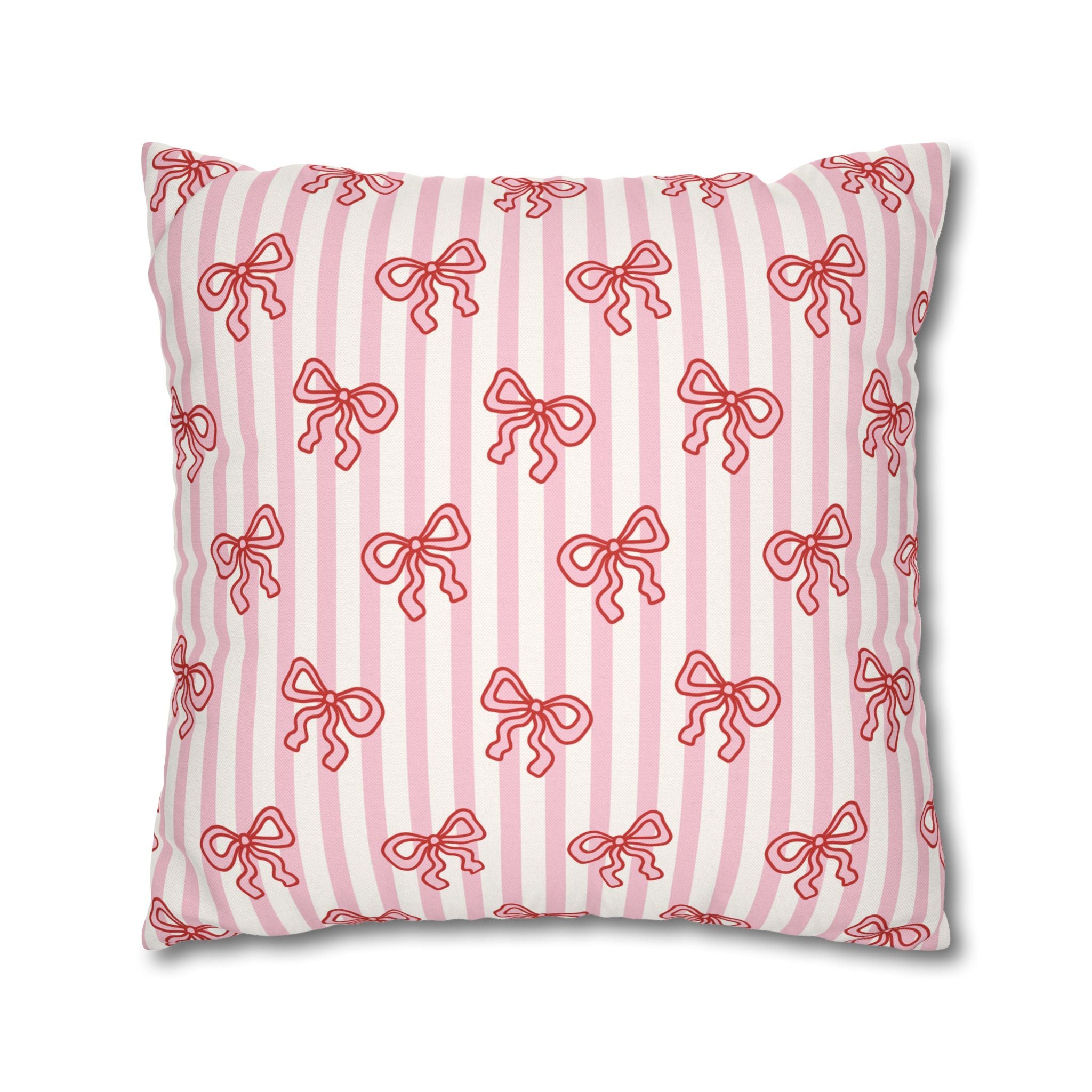 Pink Striped Bow's Pillowcase Cover